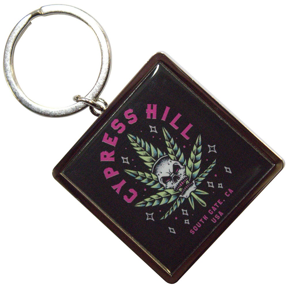 Cypress Hill - Leaf Skull Sleutelhanger - Zwart
